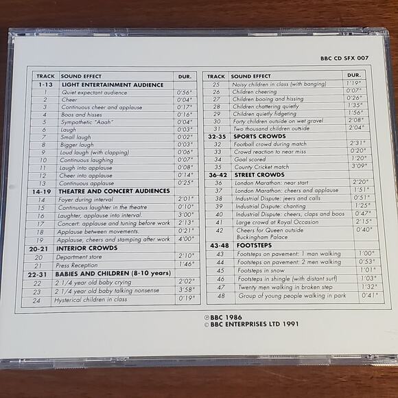 BBC Sound Effects Library Human Crowds Children Footsteps Disc 7  CD 1991 - Picture 2 of 3